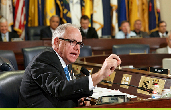 Rep. Tim Walz speaks during a House committee hearing.