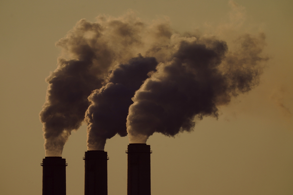 Emissions rise from the smokestacks at the Jeffrey Energy Center coal power plant.