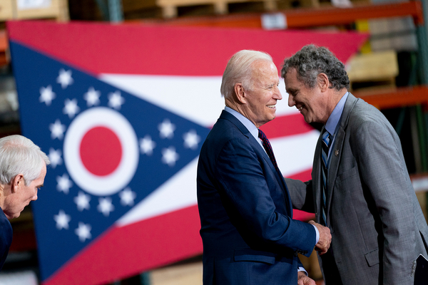 President Joe Biden and Sen. Sherrod Brown (D-Ohio).